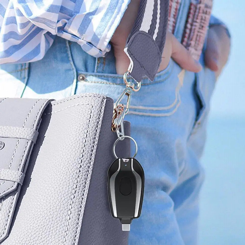 TYPE-C 1500mAh Mini Type-C Keychain Smartphone Portable Power Bank For Iphone Android Emergency Charger