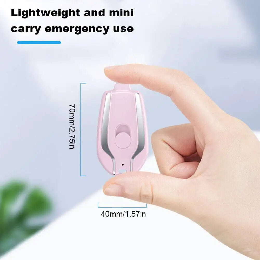 TYPE-C 1500mAh Mini Type-C Keychain Smartphone Portable Power Bank For Iphone Android Emergency Charger